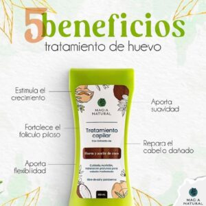 Tratamiento Capilar con Huevo y Aceite de Coco 300ml - Magia Natural